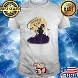 Witchin Ride Halloween Witch Riding Broom Full Moon T-Shirt