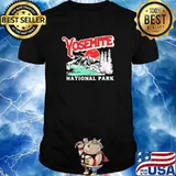 Yosemite national park mountains distressed retro shirt