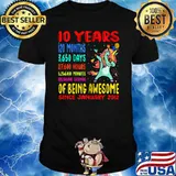 10 Years Of Being Awesome 10th Birthday Kids Dabbing Unicorn T-shirt