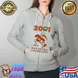 2001 Football National Champions Miami Hurricanes Dyme s Full Zip Hooded