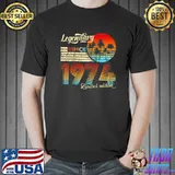 47th Birthday Gift Vintage Legendary Since 1974 Raglan Baseball T-shirt