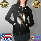 49 Years Old Legend 1972 Retro USA Flag 49th Birthday Decor T-s Full Zip Hooded