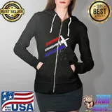 A-10 Warthog Patriotic 4Th Of July Themed Distressed Shirt Full Zip Hooded