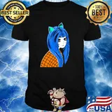 Adorable Neko Cat Illustration Nekomimi T-shirt