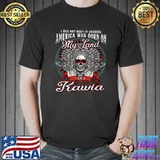 America was born on my land Kawia Tribe Native American T-Shirt