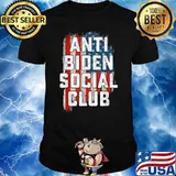 Anti Biden Social Club American Flag Retro Vintage T-Shirt