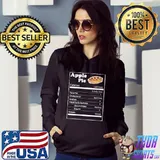 Apple Pie Nutrition Facts Funny Thanksgiving Christmas Food T-Shirt