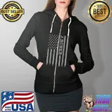 Archer American Flag T-Shirt Full Zip Hooded