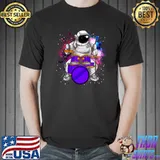 Astronaut Drummer Playing Drums Kids Sticks Outer Space Suit T-shirt
