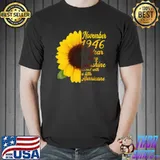 Awesome Since November 1946 - 75Th Birthday Flower Lover T-Shirt