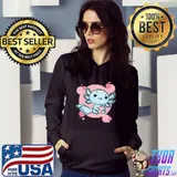 Axolotl Japanese Otaku Anime Strawberry Milkshake Relaxolotl T-s Hoodie