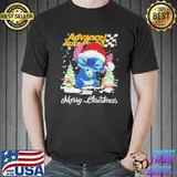 Baby Stitch Hug Snowman Advance Auto Parts Merry Christmas Shirt