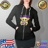 Baby Yoda Hug Lsu Tigers Football Shirt Full Zip Hooded