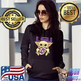 Baby Yoda Hug Lsu Tigers Football Shirt Hoodie