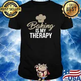 Baking Is My Therapy Sarcastic Quote Tee for Unisex Baking T-shirt