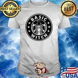 Basic witch with starbuck logo coffee halloween shirt