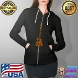 Bass Guitar in Leopard Print T-s Full Zip Hooded