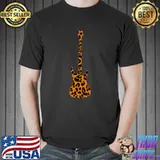 Bass Guitar in Leopard Print T-shirt