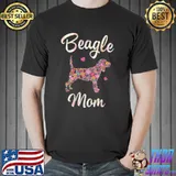 Beagle Mom Dog Flower Shirt Unisex