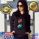 Bengals and Dolphins Ripped Double Fan Shirt Hoodie
