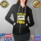 Birthday Best of February 1980 Vintage Cassette Tape T-s Full Zip Hooded