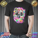 Black cat Floral Skull Flower Shirt Unisex