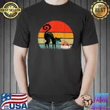 Black Cat Halloween Pumpkin wearing Face Mask Jackolantern T-Shirt