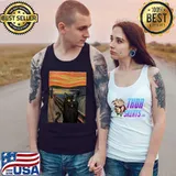 Black Cat Surprise Available Art Shirt Tank Top