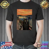 Black Cat Surprise Available Art Shirt