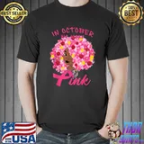 Black Women Queen Pink Ribbon Breast Cancer Awareness Month T-Shirt