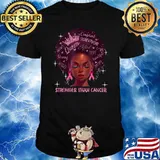 Black Women Queen Stronger Than Breast Cancer Pink Ribbon T-Shirt