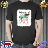 Bleached Farm Fresh Christmas Trees Truck Family Christmas T-s Unisex