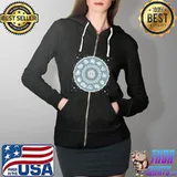 Blue Horoscope Wheel - Astrology Lovers T-Shirt Full Zip Hooded