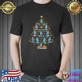 Blue Jay Bird Lover Xmas Lighting Blue Jay Christmas Tree T-s Unisex