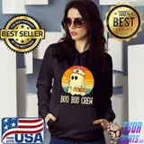 Boo Boo Crew Nurse Ghost Funny Halloween Costume Raglan Baseball T-s Hoodie