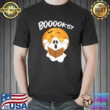 Booooks read book blood moon halloween shirt