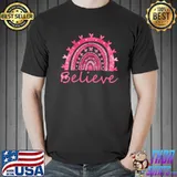 Breast Cancer Awareness Boho Rainbow Believe Shirt