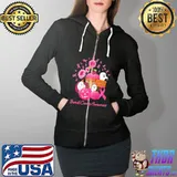 Breast Cancer Awareness Boo Halloween Pumpkin Shirt Full Zip Hooded