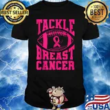 Breast Cancer Awareness Football Ribbon Tackle Breast Cancer T-shirt