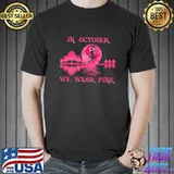 Breast Cancer Awareness In October We Wear Pink Halloween Shirt Unisex