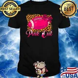 Breast Cancer Ribbon Pink Out Football Pink Ribbon Bleached T-Shirt