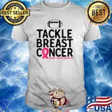 Breast Cancer Warrior Football Ribbon Tackle Breast Cancer T-Shirt