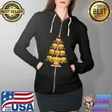 Burger Lover Xmas Lighting Santa Burger Christmas Tree T-s Full Zip Hooded