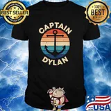 Captain Dylan Funny First Name Humor Nickname Seaman Vintage T-shirt