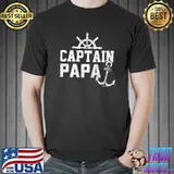 Captain Papa Pontoon Boating Fishing Lake Sailing Family T-Shirt Unisex