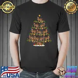 Caracal Lover Xmas Lighting Santa Caracal Christmas Tree T-shirt