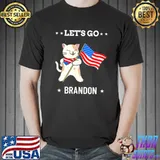 Cat Let’s Go Brandon America Flag Shirt