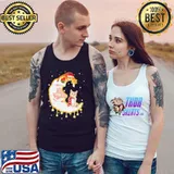 Cat sitting on moon Christmas Shirt Tank Top