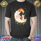 Cat sitting on moon Christmas Shirt Unisex