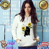Cat Sunflower Christmas Tree Sun Flower Cat Lover Shirt Hoodie